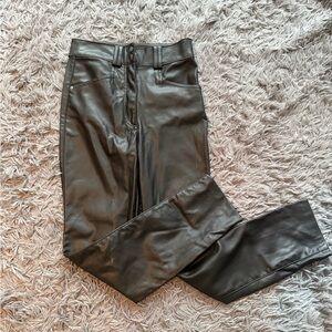 H&M Black Faux Leather Trousers
